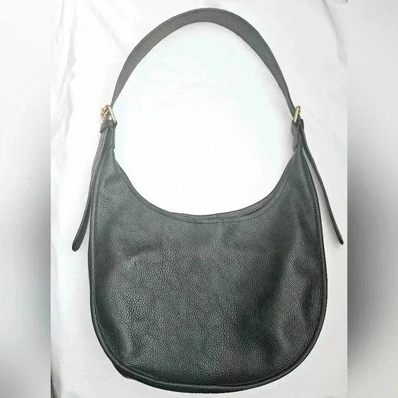 Antik Kraft 100% Vegan Pebbled Leather Black Hobo  Purse Bag Brass Hardware. - Picture 1 of 9